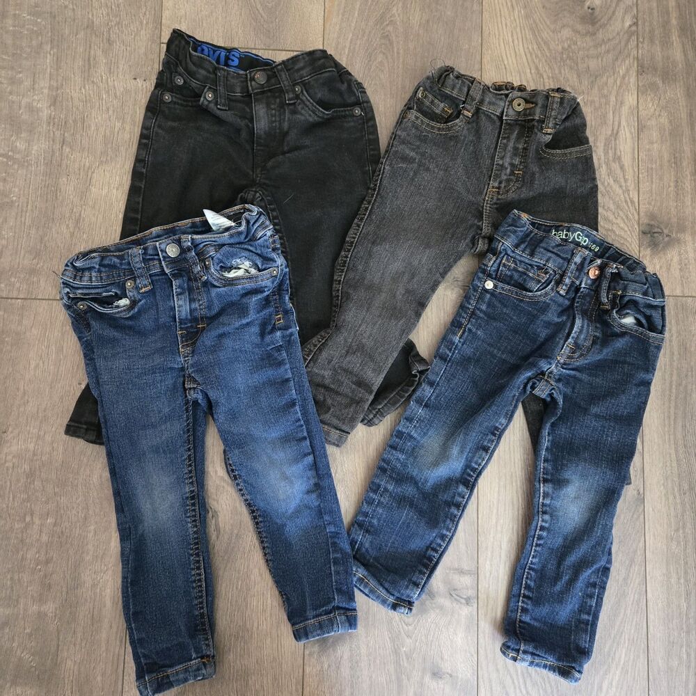 ​Lot 4 Toddler Boys Jeans 2T Levi’s 502 Baby Gap Skinny Buffalo Wrangler